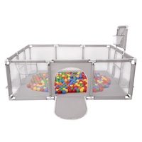 Laufstall Baby Großer Spielplatz mit Bällen Laufgitter für Kinder, Grau:gelb/grün/blau/rot/orange, 900 Bälle