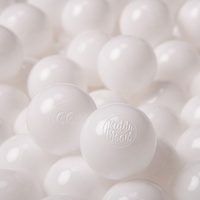 KiddyMoon Kinder Bälle für Bällebad Baby Plastikbälle Spielbälle ∅6cm Made in EU, weiß, 100 Bälle/6cm