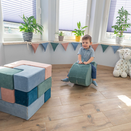 KiddyMoon Schaumstoff Wippe Baby Hüpfer für Kinder, waldgrün, M