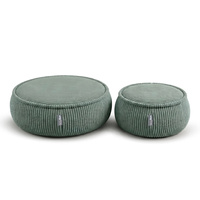 KiddyMoon Pouf für Kinder mit Cord, abnehmbarer Bezug KM-PF-DONUT, grün, M