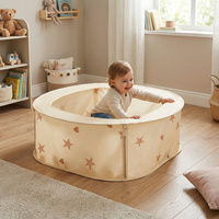 NK-200X Faltbarer Bällebad Bällepool für Kinder Pop-Up, hellbeige, Keine Bälle