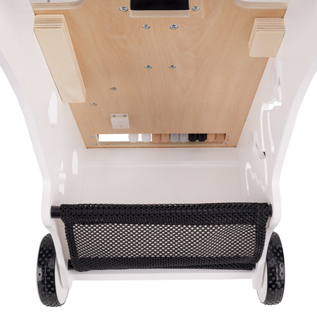 KiddyMoon Lauflernwagen aus Holz für Babys und Kleinkinder, Lauflernhilfe WK-001 Schwarz - Weiß, Standard