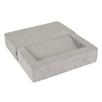 KiddyMoon Kindersofa Modular mit Weichem Zwickel und Bällen Für Kinderzimmer Bequem Vielseitig Gerippter Stoff Abnehmbarer Bezug Perfekt zum Spielen und Entspannen, hellgrau, Sofa/Zwickel