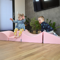 KiddyMoon Spielplatz aus Schaumstoff 4-teiliges Set Hindernisläufen, rosa, Multi-Größe