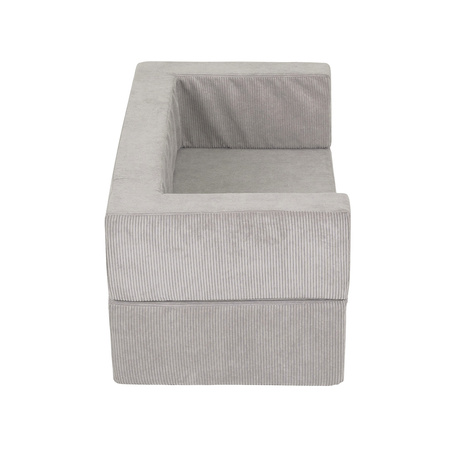 KiddyMoon Kindersofa und Bällen Für Kinder Weiches Schaumstoff-Sofa Leich Modulares Sofa Vielseitig Abnehmbarer Bezug Perfekt für Spiel Lernen und Entspannung, hellgrau, Sofa