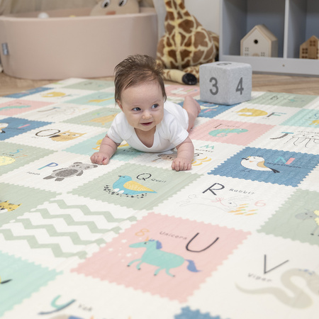 KiddyMoon Babymatte Zweiseitige Krabbelmatte Schaumstoffmatte Für Kinder Kindermatte Kindgerechte Muster Spielplatz Entwicklung Sicherer Und Bequemer Ideal Für Drinnen Und Draußen, Braun-Elefant, 180x200x1cm