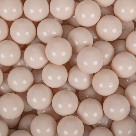 KiddyMoon Kinder Bälle für Bällebad Baby Einfarbige Plastikbälle ∅7cm Made in EU, pastellbeige
