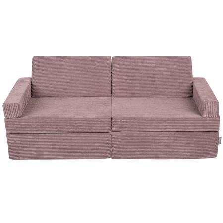 KiddyMoon Kindersofa aus Schaumstoff, Spielsofa für Kinder, Kindersessel, Sofa fürs Kinderzimmer, Kindercouch, Faltmatratze, violett, Kindersofa