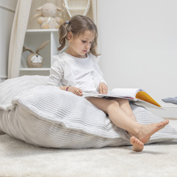 KiddyMoon Sitzsack Kinder Sensorik Kissen mit 700 Bunten Bällen Für Babys, hellgrau, 100x140cm/700 Bälle