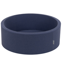 KiddyMoon Bällebad Bällepool mit bunten Bällen ∅ 7Cm für Babys Kinder Rund, dunkelblau:weiß/grau/babyblau/rosa, 90x30cm/200 Bälle