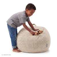 KiddyMoon Kindersitzsack Organizer Polyester mit Reißverschluss Sitzfunktio, beige, Sack