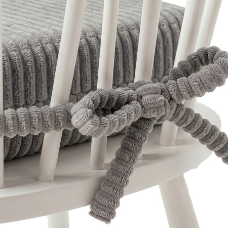 KiddyMoon Sitzerhöhung Für Kinder, Sitzkissen Für Kinderstuhl Mit 10 Cm Höhe, Waschbarem Bezug Und Bindebändern, dunkelgrau, 33x33x10