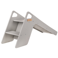 KiddyMoon Kinder Rutsche Aus Holz Stabile Kleinkinderrutsche Multifunktion Montessori, grau, Groß