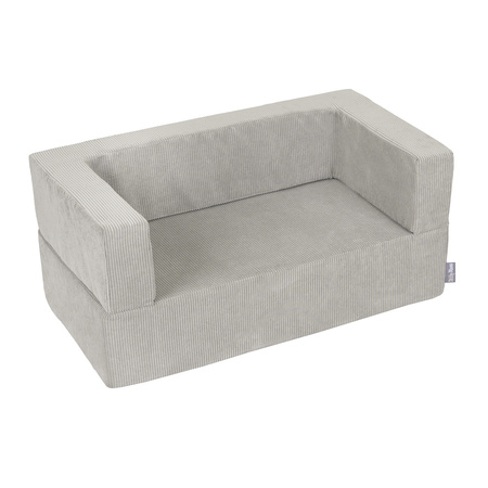 KiddyMoon Kindersofa und Bällen Für Kinder Weiches Schaumstoff-Sofa Leich Modulares Sofa Vielseitig Abnehmbarer Bezug Perfekt für Spiel Lernen und Entspannung, hellgrau, Sofa