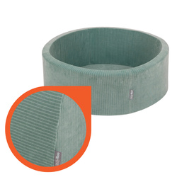 KiddyMoon Bällebad Kinder Schaumstoff Mit Bälle Für Baby ab 1 Jahr, grün: hellgrün/grün/gelb/puderrosa/hellpink, 90x30cm/300 Bälle