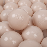 KiddyMoon Kinder Bälle für Bällebad Baby Einfarbige Plastikbälle ∅7cm Made in EU, pastellbeige