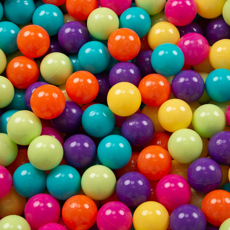 KiddyMoon Spielplatz aus Schaumstoff mit Rund Bällebad (300 Bälle) Ballgruben für Babys Spielbad Hindernisläufen, Hergestellt in der EU, dunkelblau:helgrün/gelb/türkis/orange/dpink/violet, Bällebad (300 Bälle) + Version 1