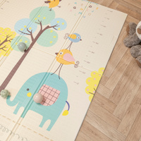 KiddyMoon Babymatte Zweiseitige Krabbelmatte Schaumstoffmatte Für Kinder Kindermatte Kindgerechte Muster Spielplatz Entwicklung Sicherer Und Bequemer Ideal Für Drinnen Und Draußen, Grün-Wald, 150x200x1cm