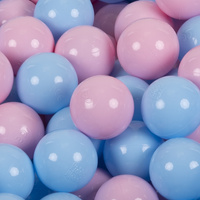 KiddyMoon Kinder Bälle für Bällebad Baby Spielbälle Plastikbälle ∅7cm Made in EU, puderrosa/babyblau, 100 Bälle/7cm