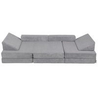 KiddyMoon Kindersofa aus Schaumstoff, Spielsofa für Kinder, Kindersessel, Sofa fürs Kinderzimmer, Kindercouch, Faltmatratze, dunkelgrau, Kindersofa