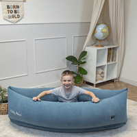 KiddyMoon Peapod Sensorischer Stuhl für Kinder Aufblasbarer Entlastungstherapie, blau, L