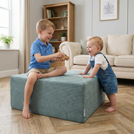 KiddyMoon Hüpfpolster für Kinder Hüpfmatratze Kindertrampolin für Zuhause Turnmatte Matratze zum Hüpfen Abnehmbarer Bezug Waschbar, Grün, Hüpfpolster