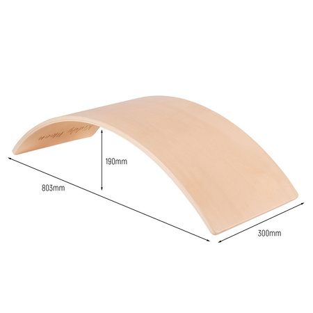 KiddyMoon Balance Board aus Holz für Kinder, Babys Montessori Spielzeug, Gleichgewicht, Balancieren Babys Holzspielzeug, Balancebrett Wackelbrett Gleichgewicht, Natürlich, 83x29,5x1,4 cm