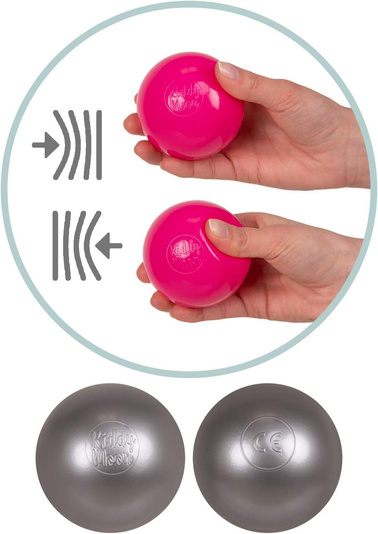 KiddyMoon Kinder Bälle für Bällebad Baby Spielbälle Plastikbälle ∅7cm Made in EU, pastellbeige/weiß/perle, 300 Bälle/7cm