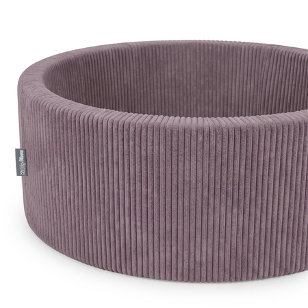 KiddyMoon Bällebad für Kinder aus Schaumstoff, weicher Rippbezug, abnehmbarer Bezug, weiches und sicheres Spielzeug, waschbar, Violett: Ohne Bälle, 90 x 30 cm Ohne Bälle