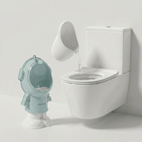 KiddyMoon Kinder-Töpfchen Höhenverstellbar Urinal für Kind Astronaut Design, Blau, UNI