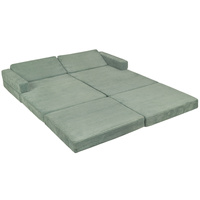 KiddyMoon Kindersofa aus Schaumstoff, Spielsofa für Kinder, Kindersessel, Sofa fürs Kinderzimmer, Kindercouch, Faltmatratze, grün, Kindersofa
