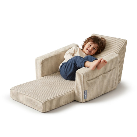 KiddyMoon Klappbarer Kindersessel aus Schaumstoff Kindersofa, beige, UNI