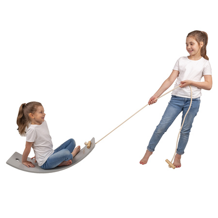 KiddyMoon Balance Board Holz Balancebrett Kinder Gleichgewicht Montessori BB-004, Natürlich, Brett
