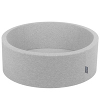 KiddyMoon Bällebad Bällepool mit bunten Bällen ∅ 7Cm für Babys Kinder Rund, hellgrau:dunkeltürkis/pastellbeige/weiß/minze, 90x30cm/200 Bälle