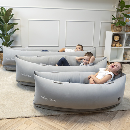 KiddyMoon Peapod Sensorischer Stuhl für Kinder Aufblasbarer Entlastungstherapie, grau, L