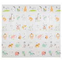 KiddyMoon Babymatte Zweiseitige Krabbelmatte Schaumstoffmatte Für Kinder Kindermatte Kindgerechte Muster Spielplatz Entwicklung Sicherer Und Bequemer Ideal Für Drinnen Und Draußen, Orange-Zirkus, 180x200x1cm