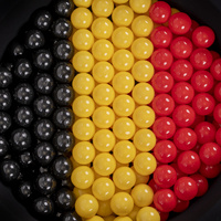 KiddyMoon Bällebad Bällepool mit bunten Bällen ∅ 7Cm für Babys Kinder Rund, Belgien:schwarz/gelb/rot, 90x30cm/200 Bälle