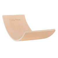 KiddyMoon Balance Board aus Holz für Kinder, Babys Montessori Spielzeug, Gleichgewicht, Balancieren Babys Holzspielzeug, Balancebrett Wackelbrett Gleichgewicht, Natürlich, 83x29,5x1,4 cm