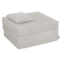 KiddyMoon Kinder Matratzen Aufklappen aus Schaumstoff Kindermatratze Kleinkindmatratze Kinderzimmer Faltmatratze, hellgrau, Matratzen mit Kissen