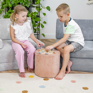 KiddyMoon Spielplatz Velvet Aus Schaumstoff Für Babys Hindernisläufen, Hergestellt In Der EU, wüstenrosa, Puff