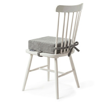KiddyMoon Sitzerhöhung Stuhl Kind, Sitzkissen Kinderstuhl Mit Abnehmbarem Waschbarem Bezug, Sitzpolster Mit Bindebändern, dunkelgrau, 33x33x10