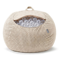 KiddyMoon Sitzsack für Kinder 2-in-1 Spielzeug Aufbewahrung 80x80x50cm, Beige