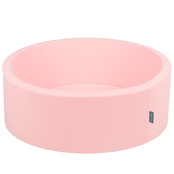 KiddyMoon Bällebad Bällepool mit bunten Bällen ∅ 7Cm  für Babys Kinder Rund, Flamingo:pink/puderrosa/schwarz, 90x30cm/300 Bälle
