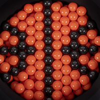 KiddyMoon Kinder Bälle für Bällebad Baby Spielbälle Plastikbälle ∅7cm Made in EU, schwarz/orange, 50 Bälle/7cm