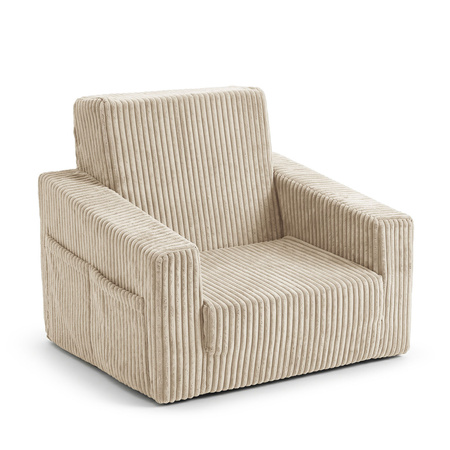 KiddyMoon Klappbarer Kindersessel aus Schaumstoff Kindersofa, beige, UNI