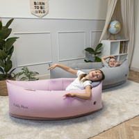 KiddyMoon Peapod Sensorischer Stuhl für Kinder Aufblasbarer Entlastungstherapie, grau, L