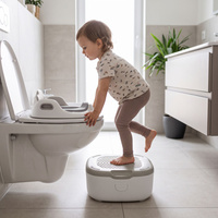 KiddyMoon Töpfchen für Kinder Ergonomisch Toilettentrainer Abschließbarer Deckel, Beige, UNI