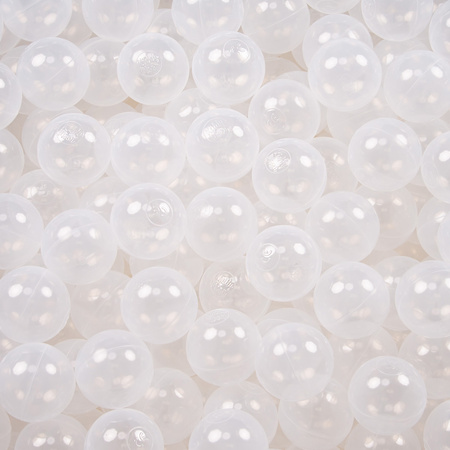 KiddyMoon Kinder Bälle für Bällebad Baby Einfarbige Plastikbälle ∅7cm Made in EU, transparent, 700 Bälle/7cm