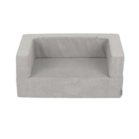 KiddyMoon Kindersofa und Bällen Für Kinder Weiches Schaumstoff-Sofa Leich Modulares Sofa Vielseitig Abnehmbarer Bezug Perfekt für Spiel Lernen und Entspannung, hellgrau, Sofa