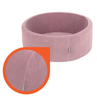 KiddyMoon Bällebad Kinder Schaumstoff Mit Bälle Für Baby ab 1 Jahr, violett: pastellbeige/weiß/kupferrrot/lachsfarben, 90 x 30 cm 300 Bälle